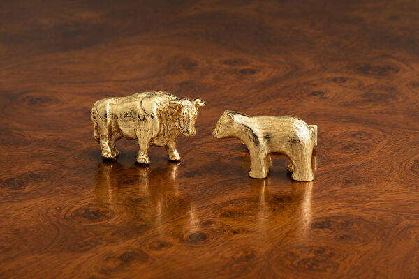 Mid Century Bull & Bear Cufflinks Gold