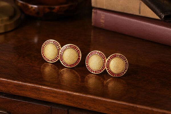 Bulgari Enamel and Gold Cufflinks