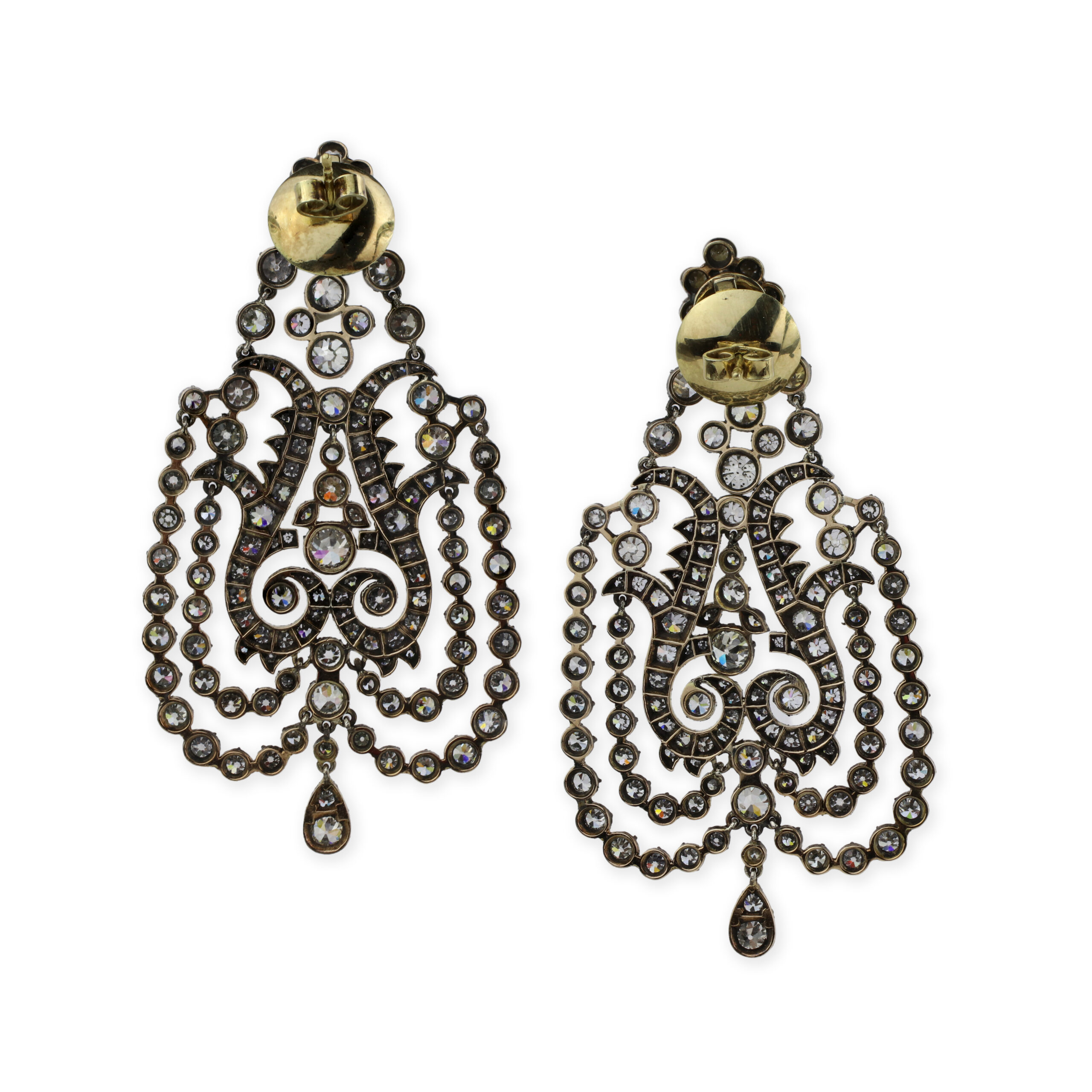 Diamond Set Chandelier Ear Pendants