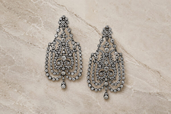 Diamond Set Chandelier Ear Pendants