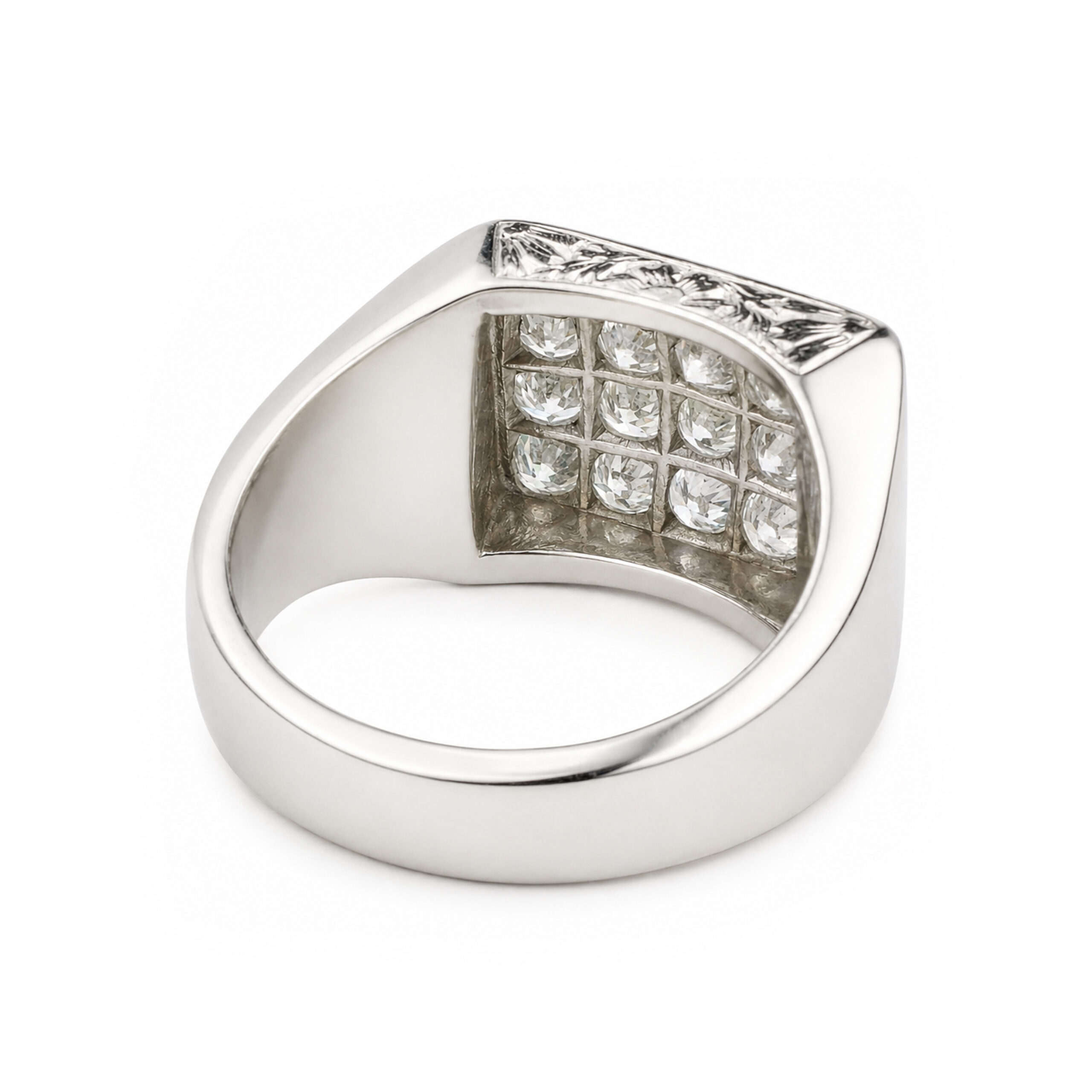 French Mid Century Diamond and Platinum Ring