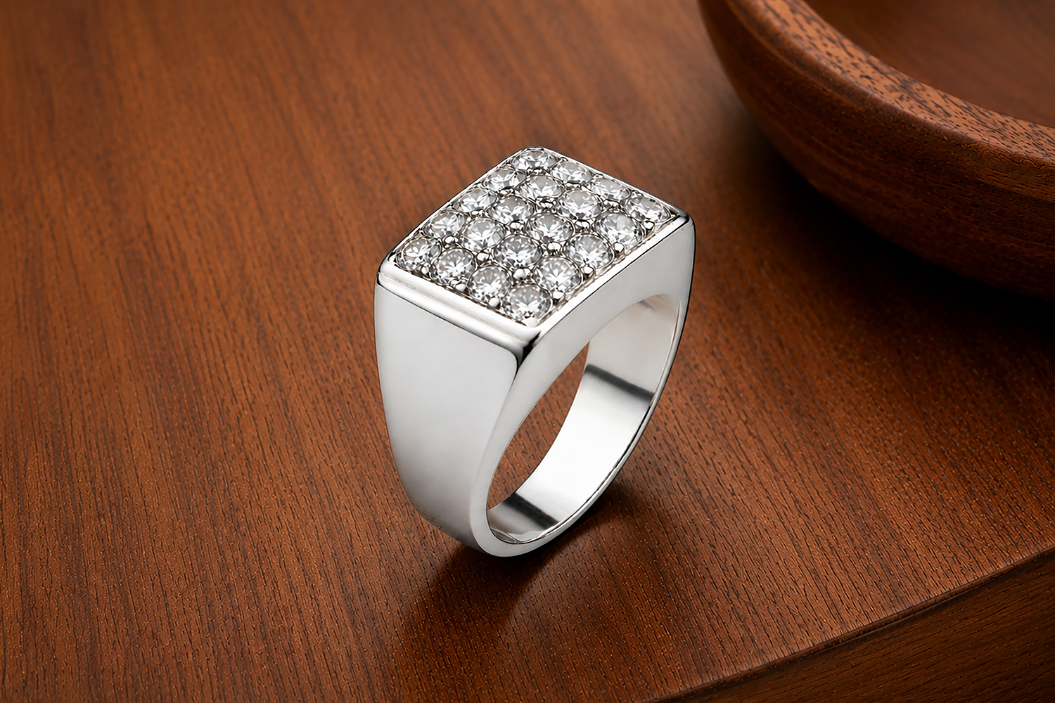 French Mid Century Diamond and Platinum Ring