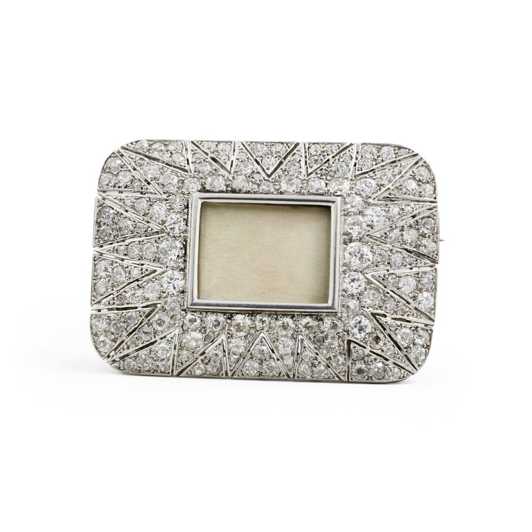 Cartier Edwardian Diamond Set Platinum Portrait Brooch