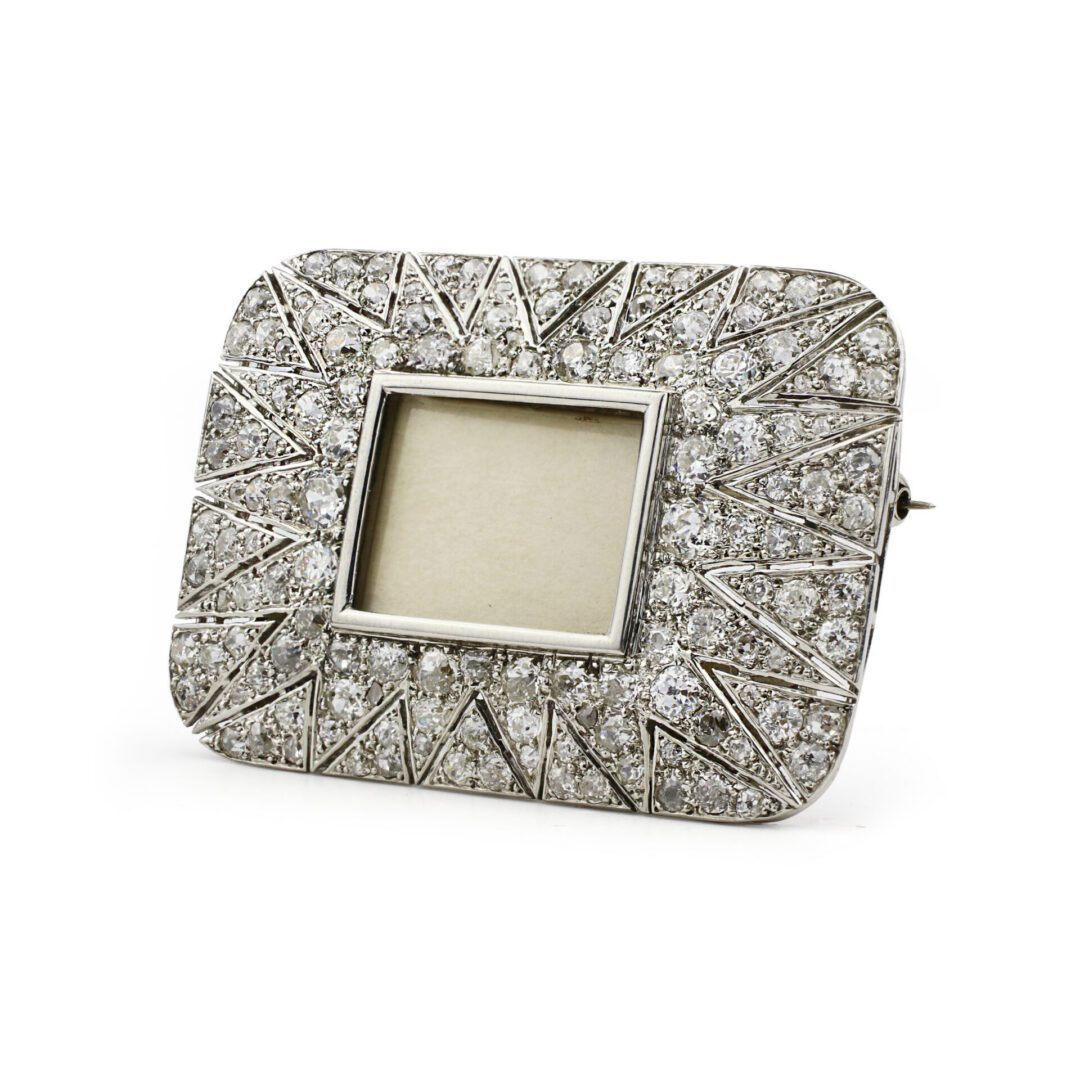 Cartier Edwardian Diamond Set Platinum Portrait Brooch