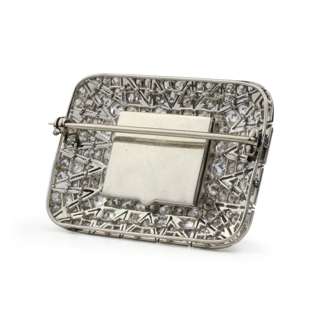 Cartier Edwardian Diamond Set Platinum Portrait Brooch