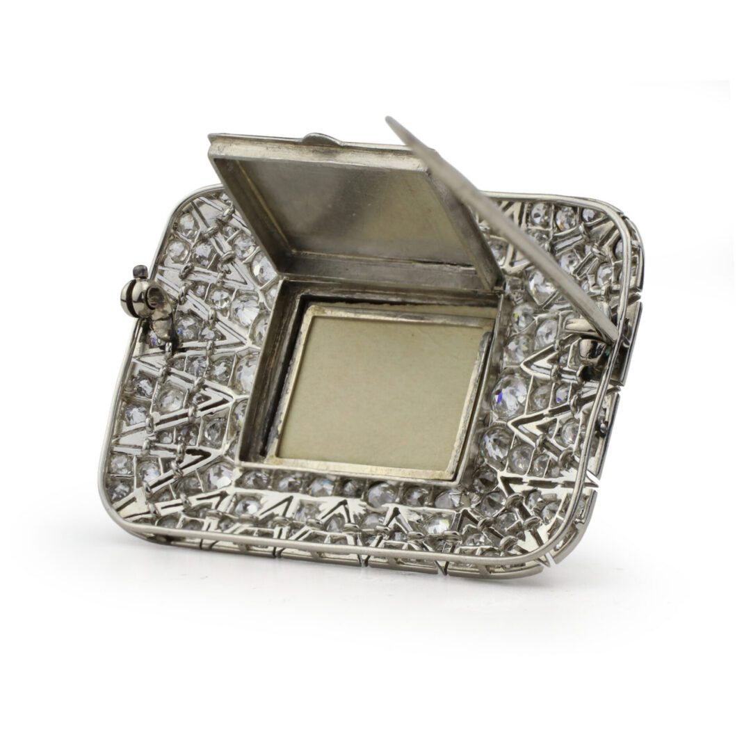 Cartier Edwardian Diamond Set Platinum Portrait Brooch