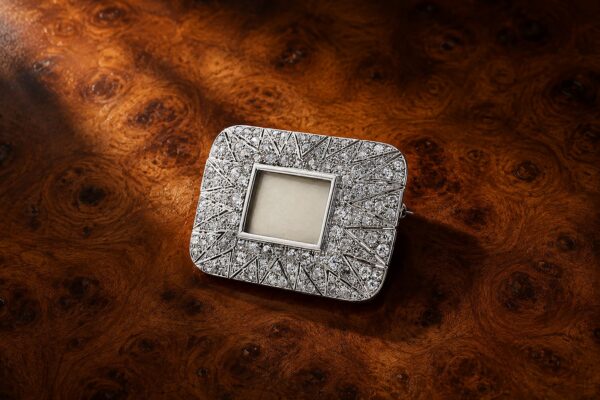 Cartier Edwardian Diamond Set Platinum Portrait Brooch