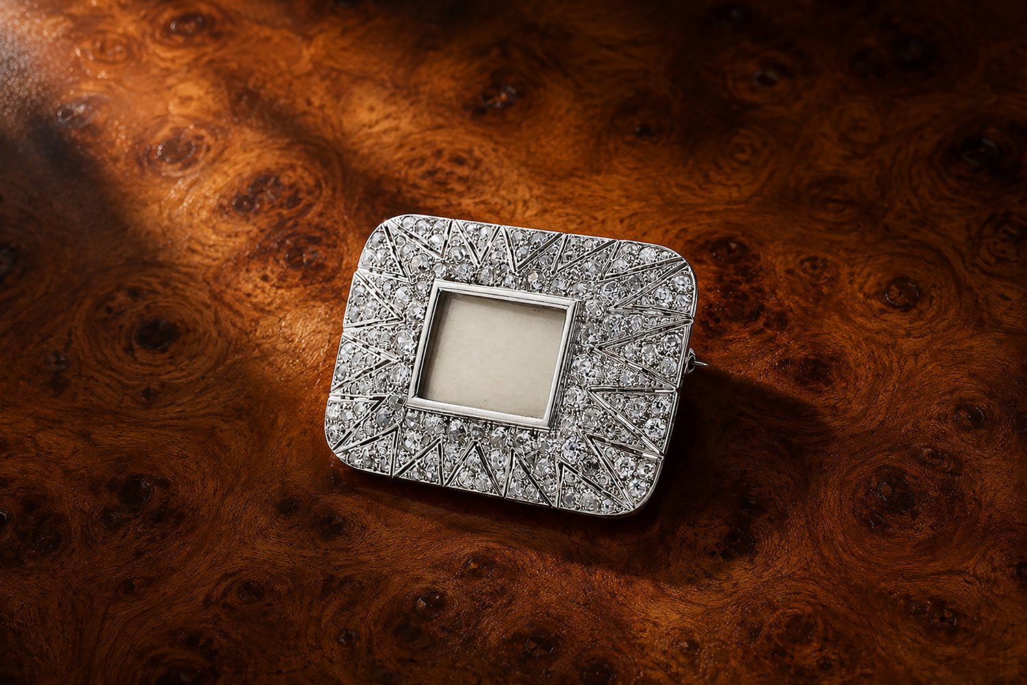 Cartier Edwardian Diamond Set Platinum Portrait Brooch