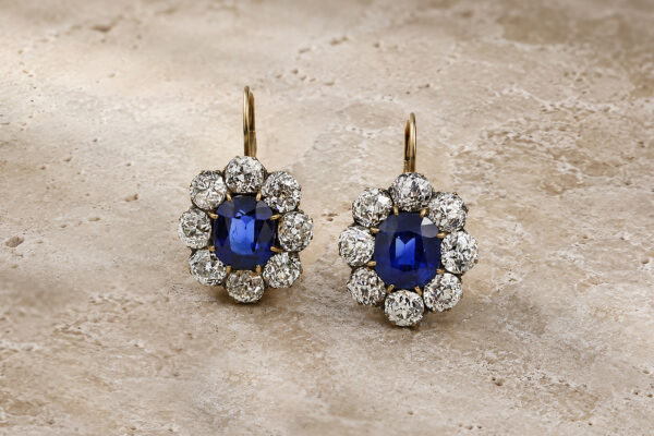 Sapphire and Diamond Ear Pendants