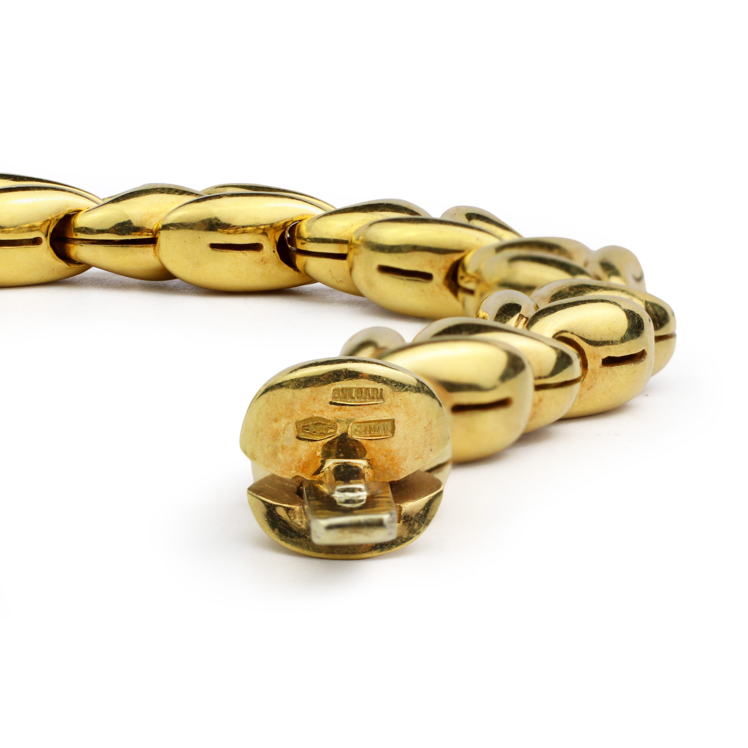 Bulgari Tricolor Gold Station Collar Necklace