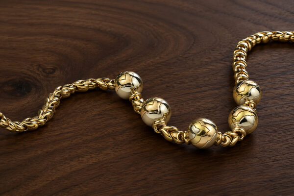 Bulgari Tricolor Gold Station Collar Necklace