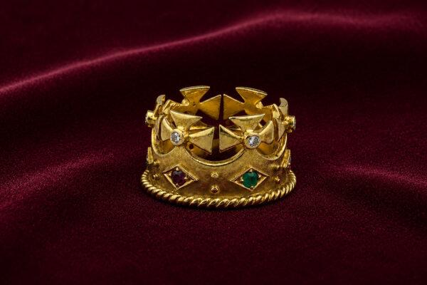 Cartier Mid Century Gem Set Crown Ring