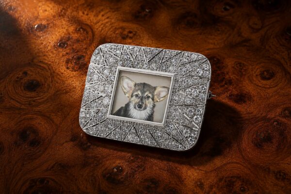 Cartier Edwardian Diamond Set Platinum Portrait Brooch