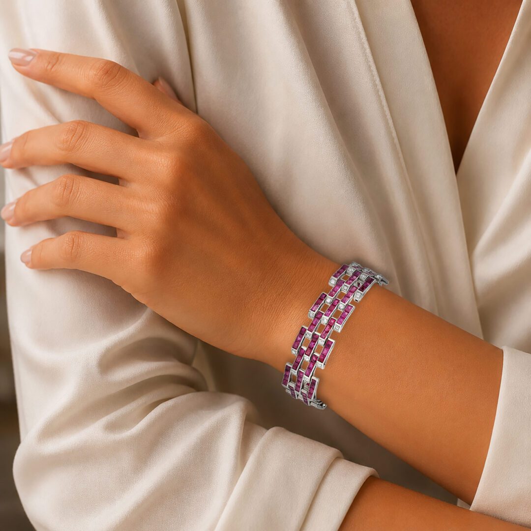 Cartier 'Escalier' Ruby and Diamond Bracelet <br><br><i>» Price on Request «</i><br><br> - Image 2