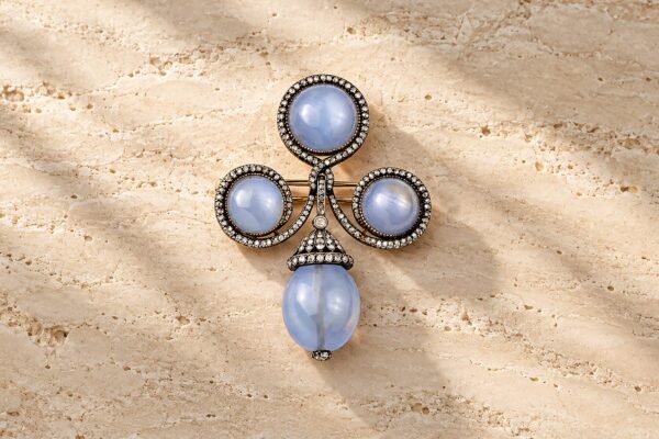 Chaumet Antique Star Sapphire and Diamond Brooch