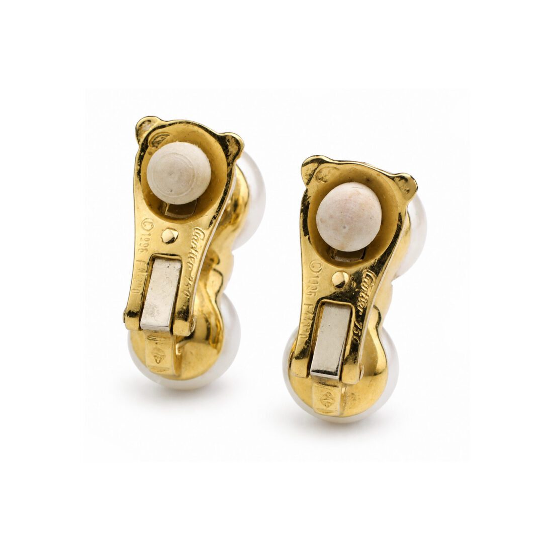 Cartier Pearl and Diamond Ear Clips - Image 4