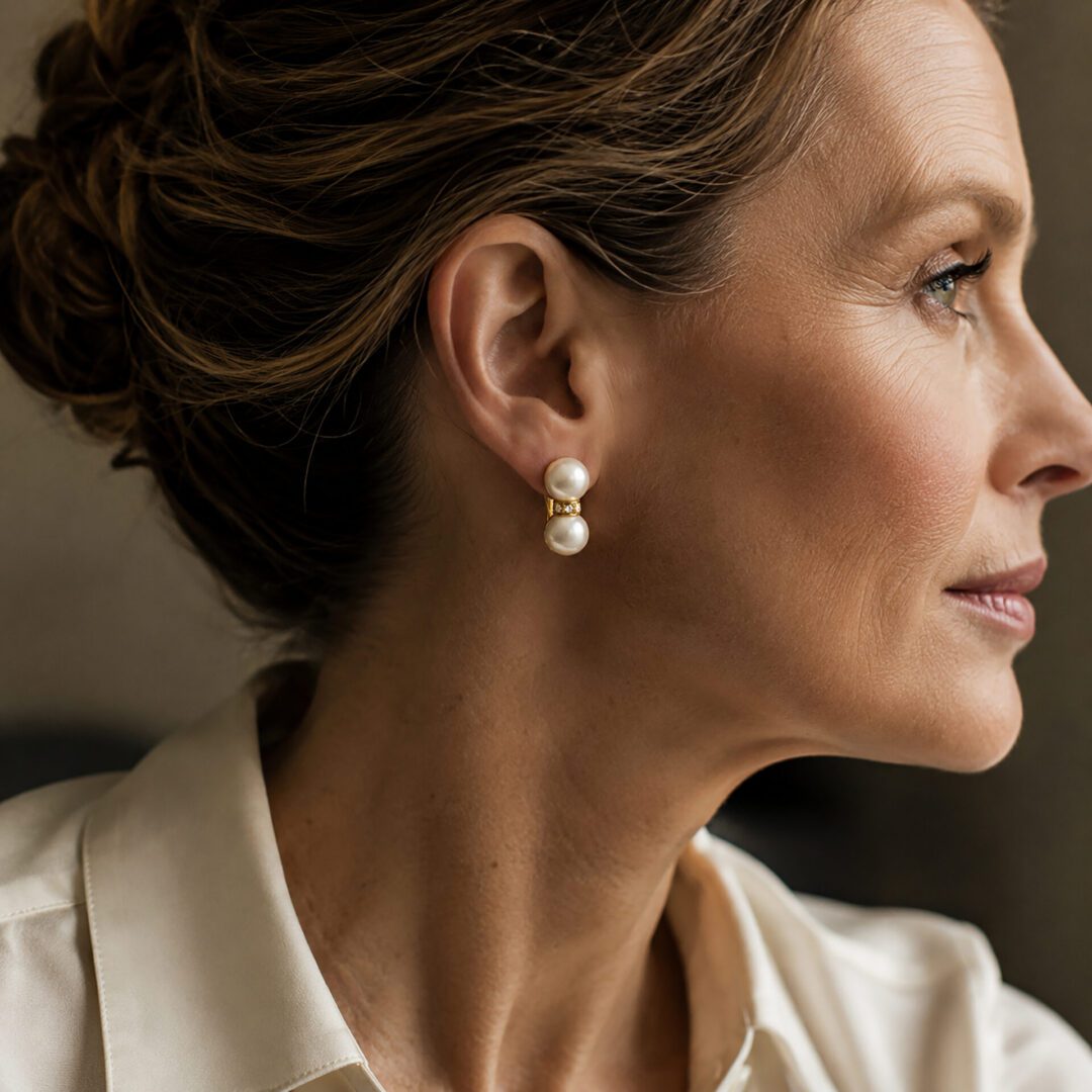 Cartier Pearl and Diamond Ear Clips - Image 2