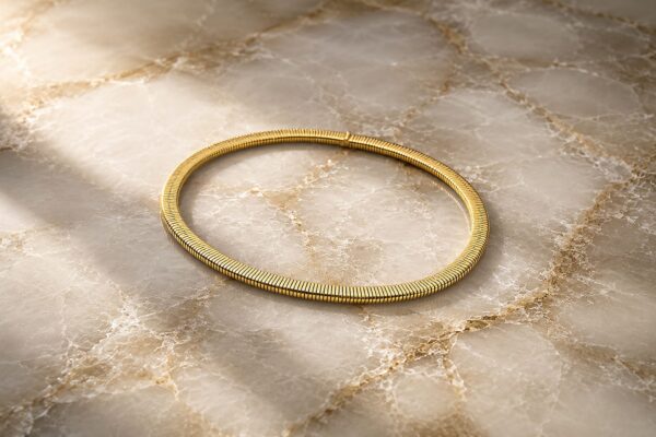 Cartier Mid Century Gold Tubogas Choker Necklace