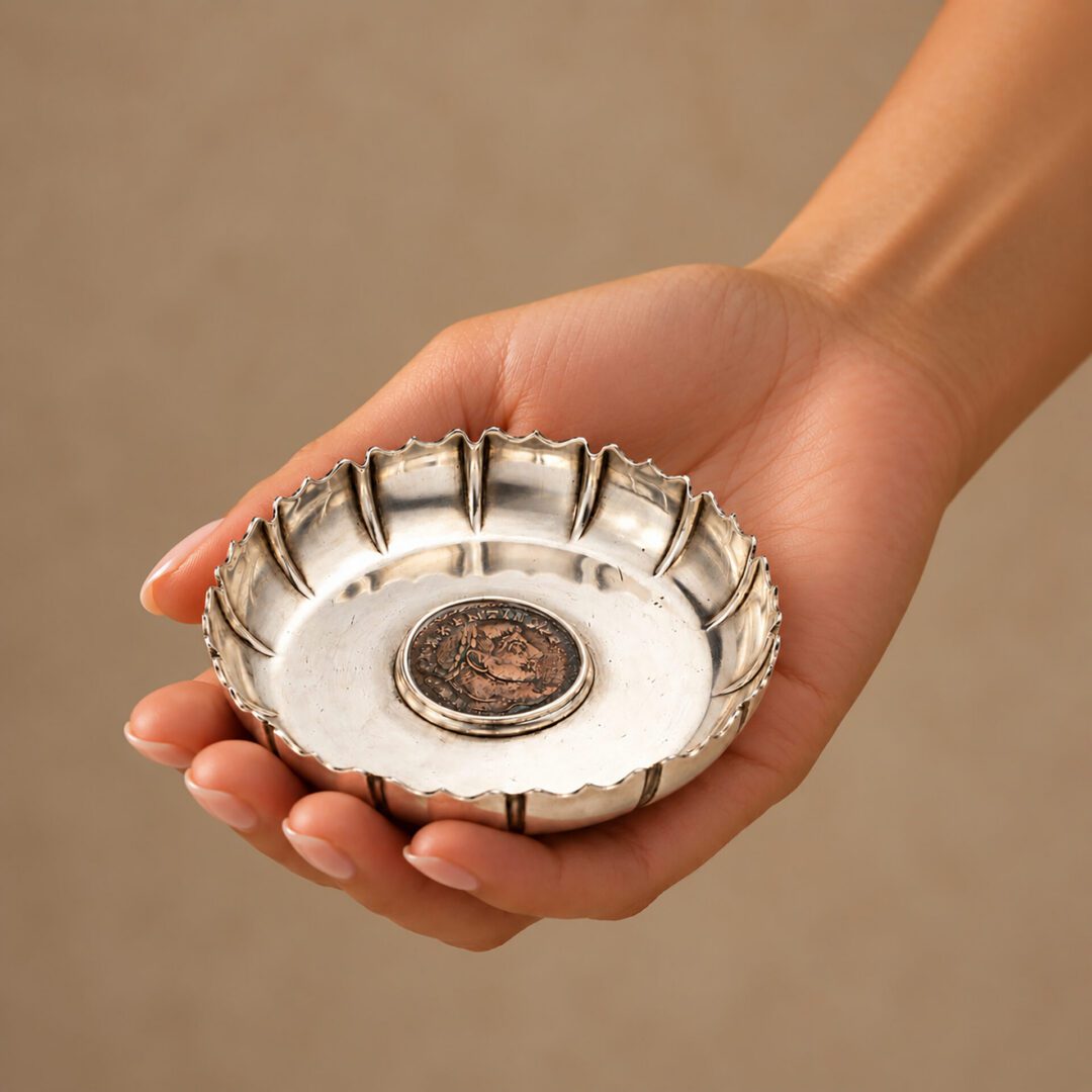 Bulgari 'Monete' Ancient Coin and Sterling Silver Dish