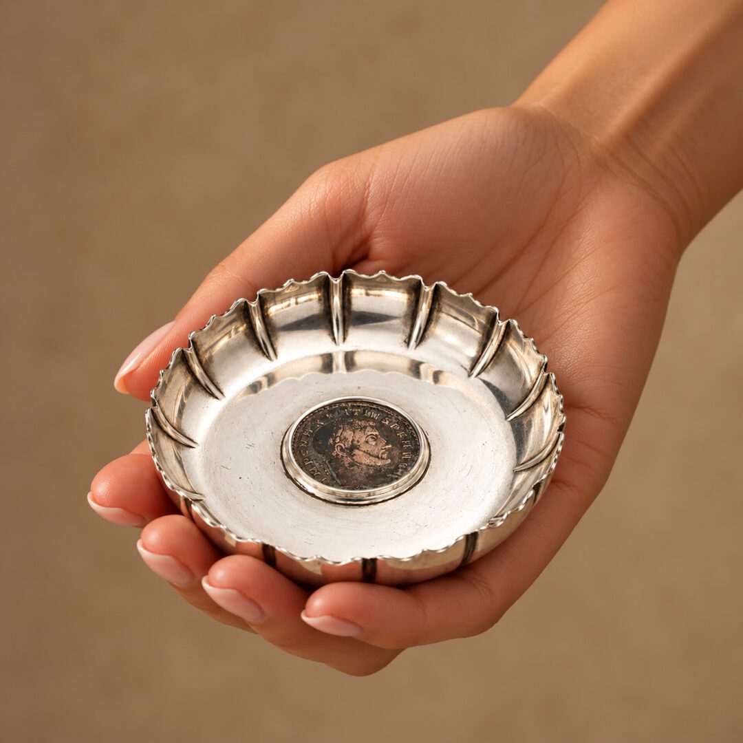 Bulgari 'Monete' Ancient Coin and Sterling Silver Dish