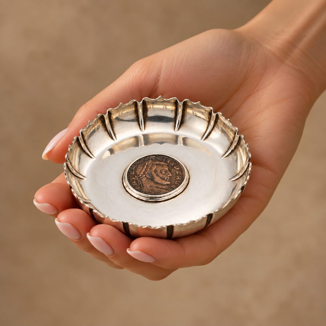 Bulgari 'Monete' Ancient Coin and Sterling Silver Dish