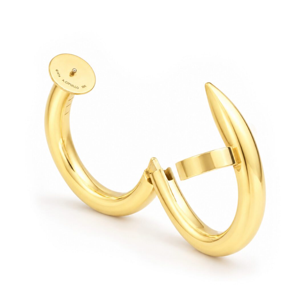 Aldo Cipullo Gold Jumbo Nail Bangle Bracelet