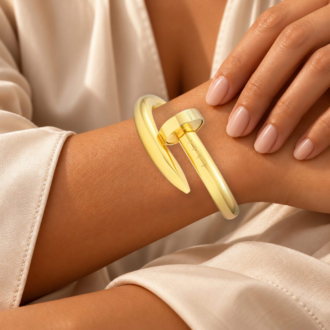 Aldo Cipullo Gold Jumbo Nail Bangle Bracelet