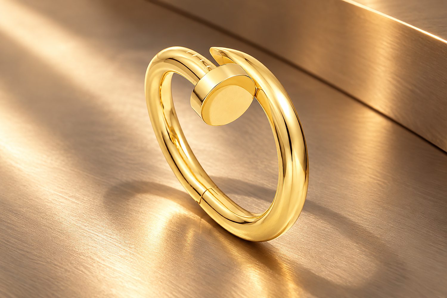 Aldo Cipullo Gold Jumbo Nail Bangle Bracelet