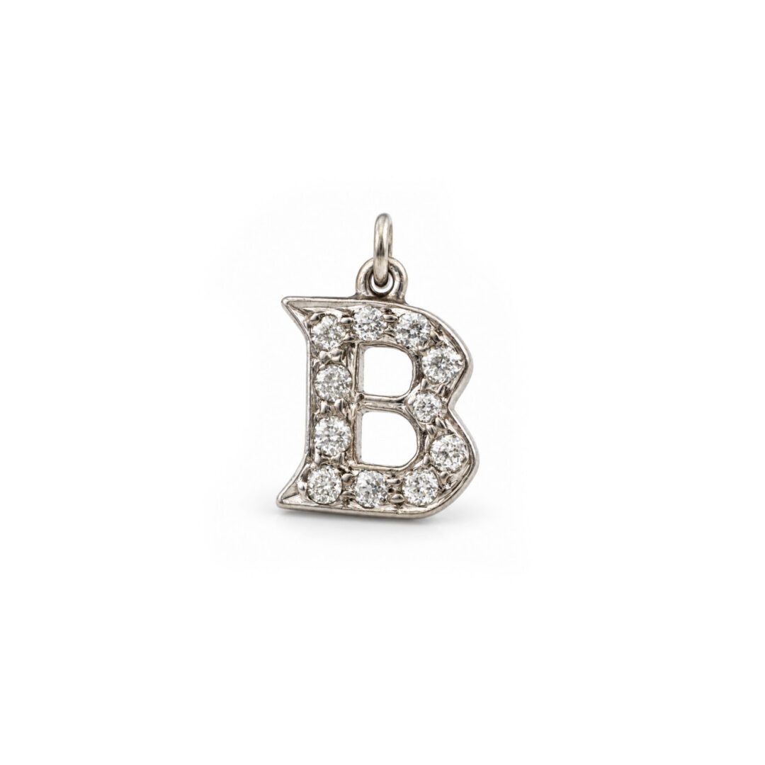 Art Deco 'B' Diamond and Platinum Charm