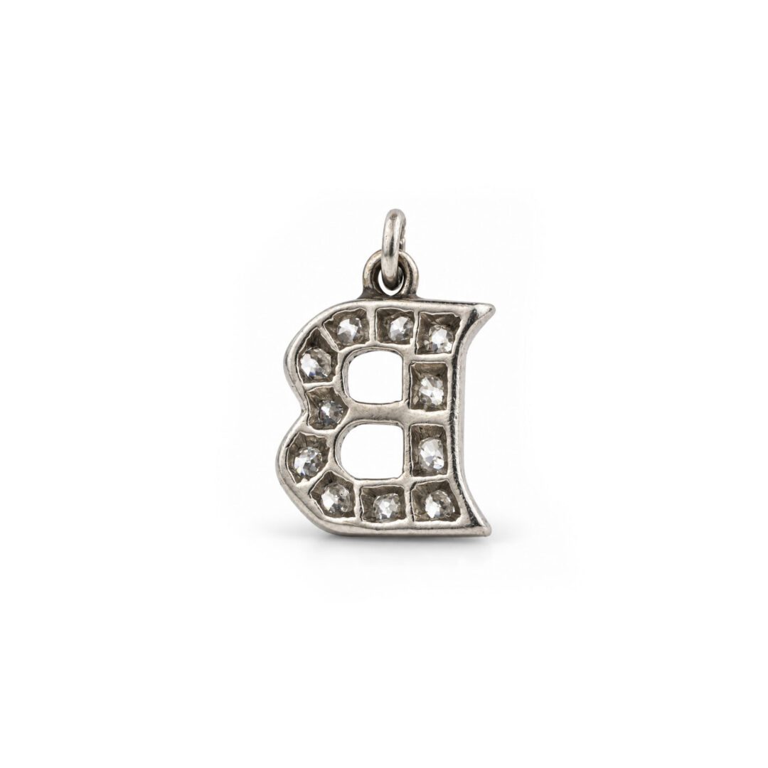 Art Deco 'B' Diamond and Platinum Charm