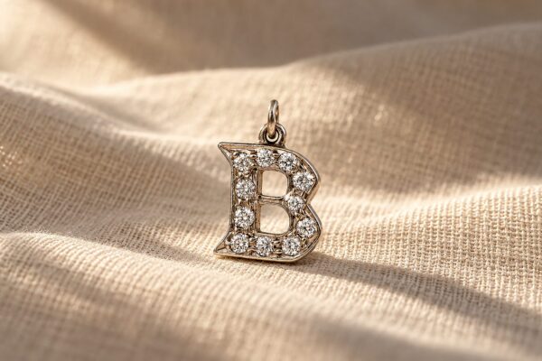 Art Deco ‘B’ Diamond and Platinum Charm