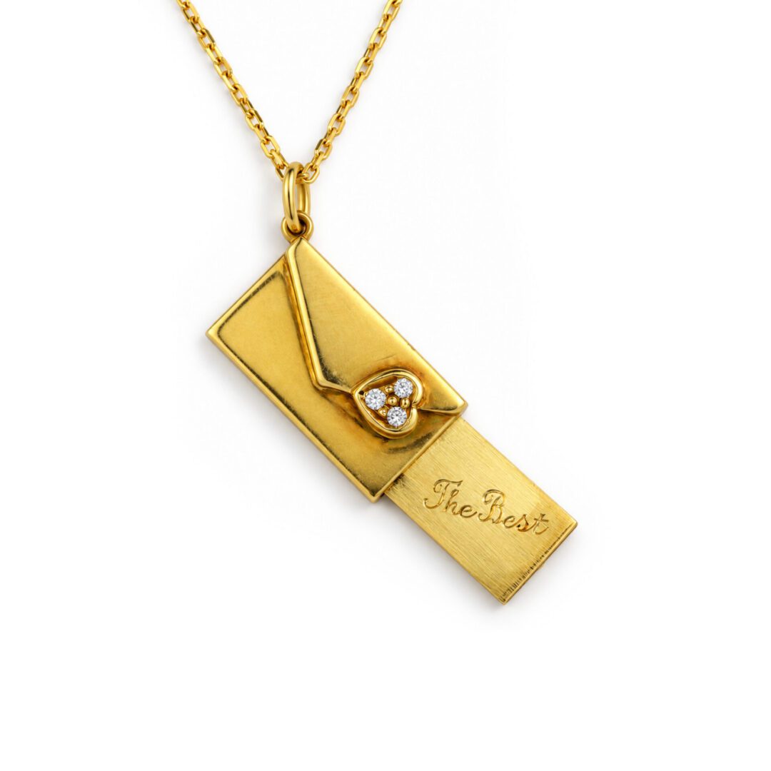 Cartier 'Love Letter' Gold and Diamond Pendant Necklace