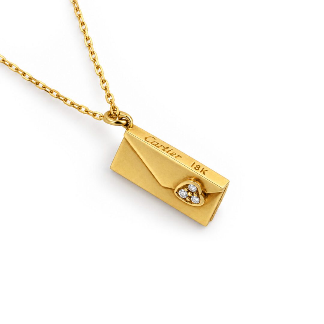Cartier 'Love Letter' Gold and Diamond Pendant Necklace
