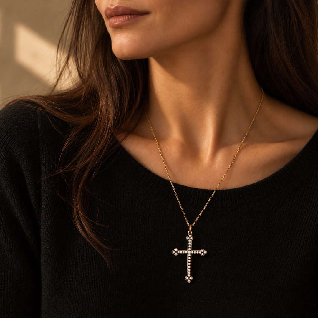 Antique Diamond Set Cross Pendant